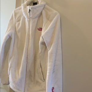 WHITE BREAST CANCER NORTH FACE FLEECE